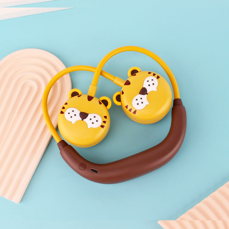 Unisex wireless children's headphones with neckband and child-friendly bear design Kalsten