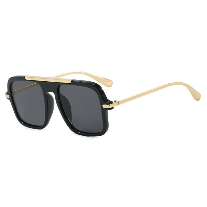 Women's square designer sunglasses with gold accents and protective UV filter Kalsten