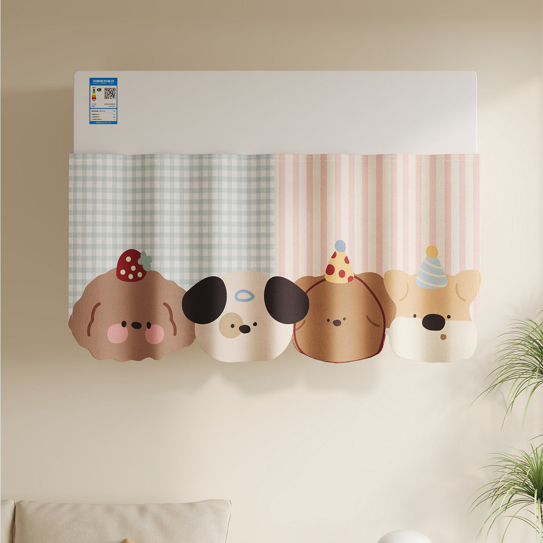 Decorative Refrigerator Top Dust Cover Curtain Panel with Cute Cartoon Animal Party Design