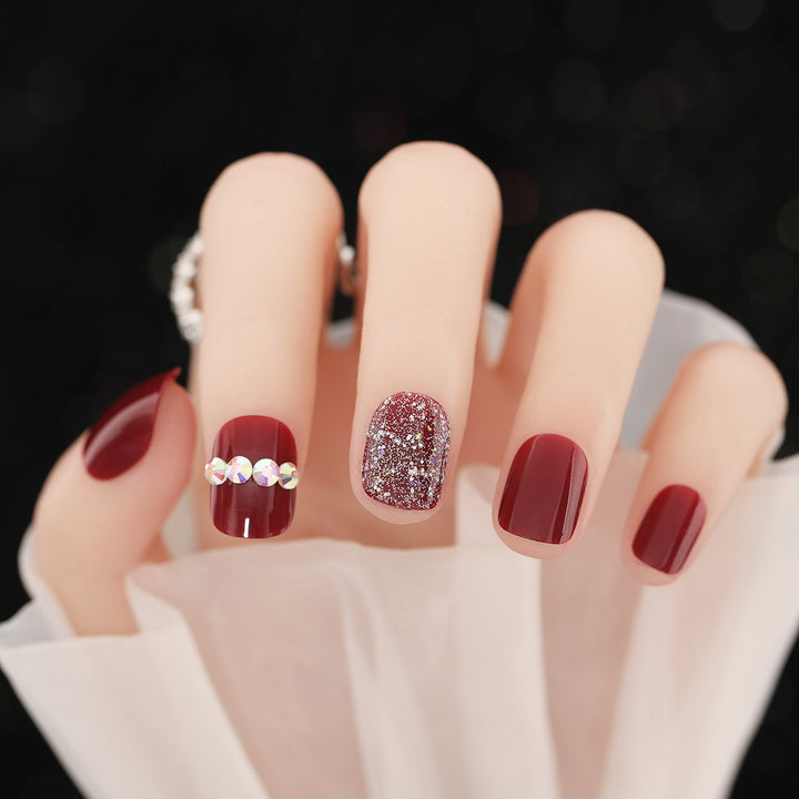 Glamorous Rhinestone Embellished Press-On Nail Set