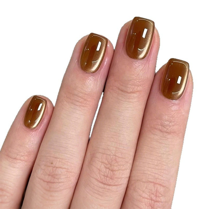 Elegant Press-On Nail Art with Metallic Finish Kalsten