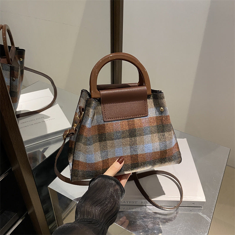 Plaid Structured Mini Handbag Kalsten