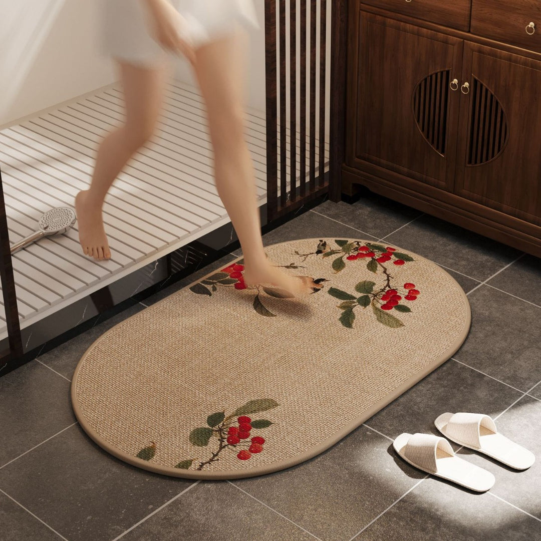 Oval-shaped Decorative Bath Mat Kalsten