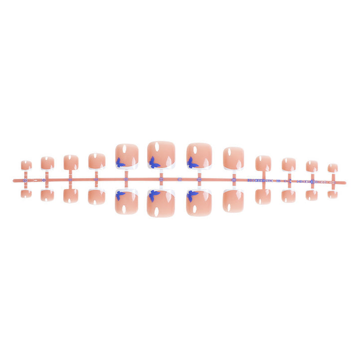 Artificial nail set for feet with elegant floral accents Kalsten