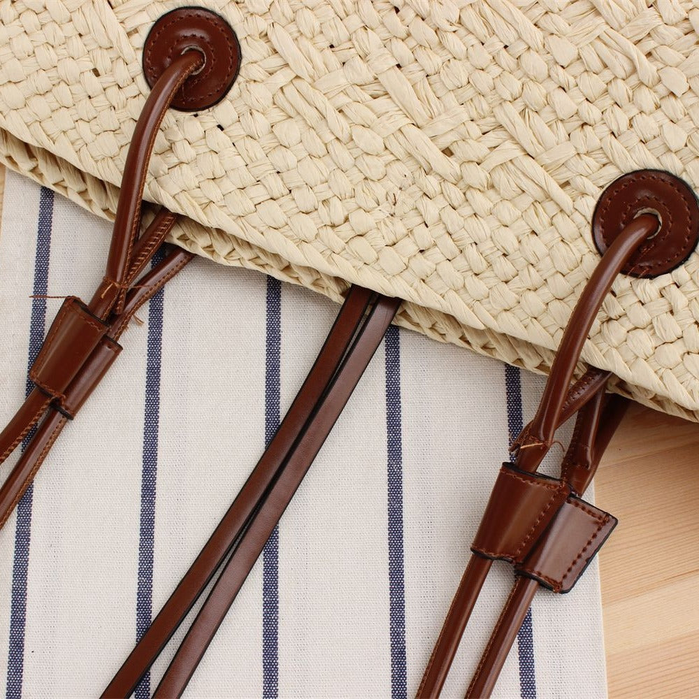 Beach bag with elegant leather straps Kalsten