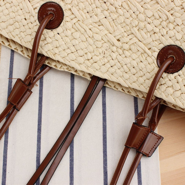Beach bag with elegant leather straps Kalsten
