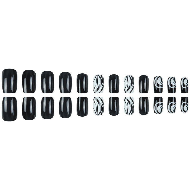 Artistic Press-On Nail Set with Elegant Swirl Design Kalsten