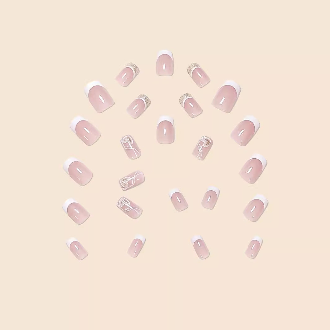 Elegant French Tip Acrylic Nail Art