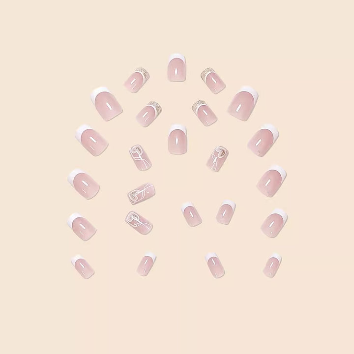 Elegant French Tip Acrylic Nail Art
