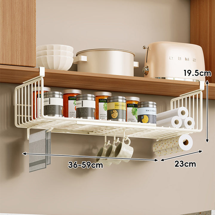 Adjustable Expandable Under-Shelf Pull-Out Sliding Storage Basket Organizer