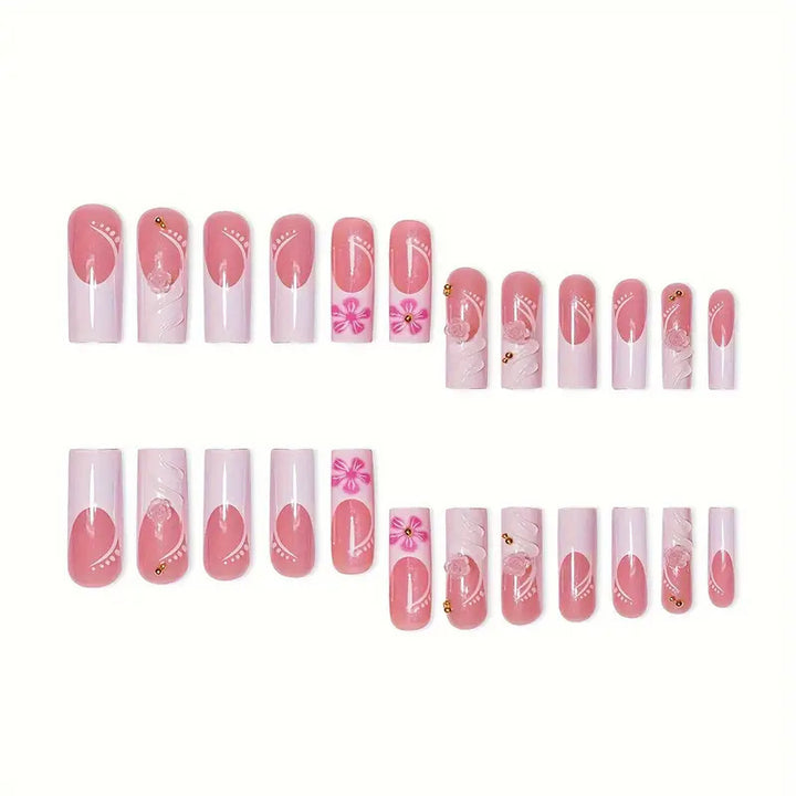 Elegant Floral Acrylic Nail Enhancements Kalsten 1789447194