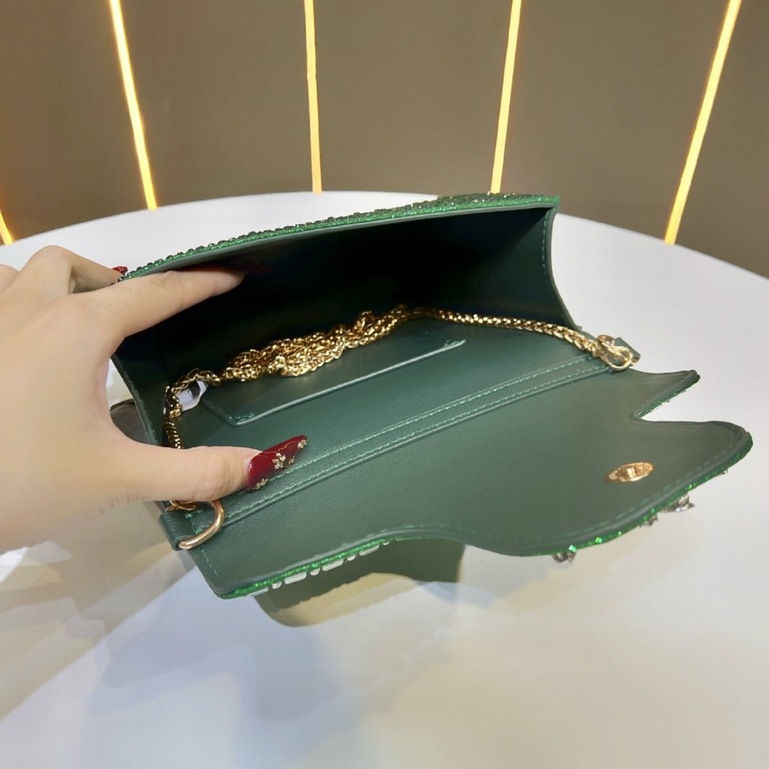 Sparkling Crystal-Embellished Evening Clutch