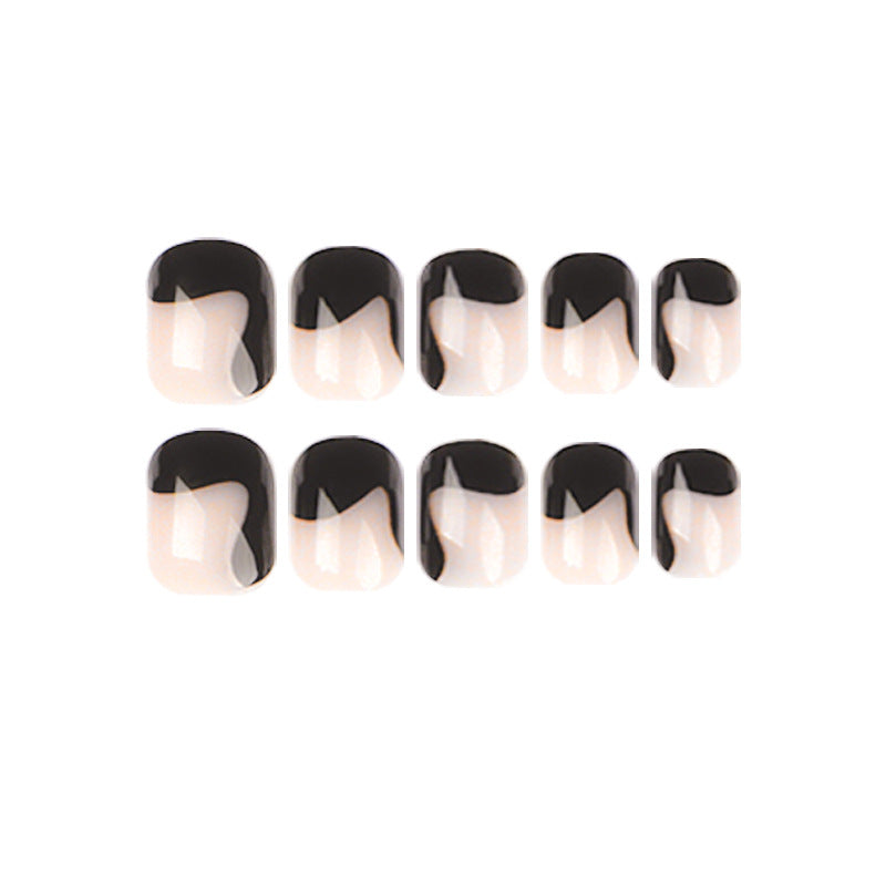 Artful nail art with elegant wave pattern and modern accents Kalsten