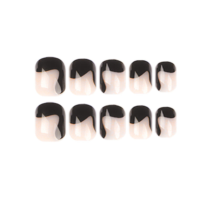 Artful nail art with elegant wave pattern and modern accents Kalsten