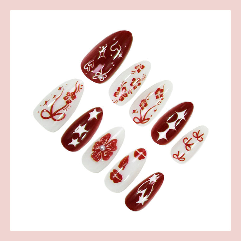 Festive Ornamented Press-On Nail Art Collection Kalsten