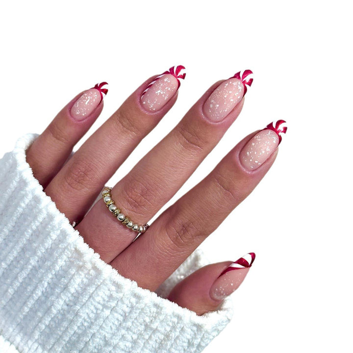 Festive Peppermint Nail Art