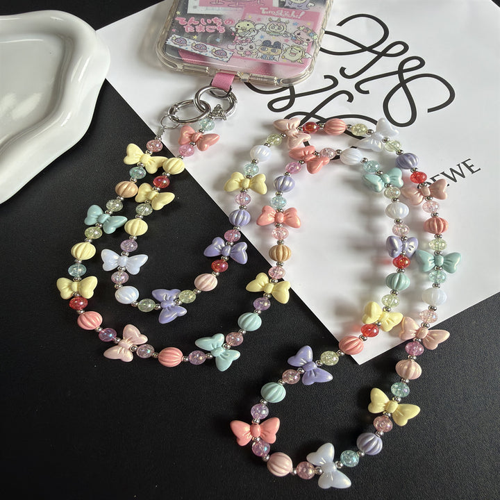 Colorful Beaded Butterfly Charm Necklace Kalsten