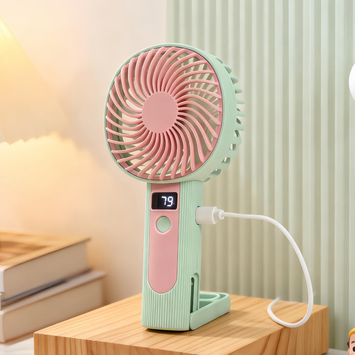 Women's Portable Handheld Fan with Digital Speed Display Kalsten  1782815883
