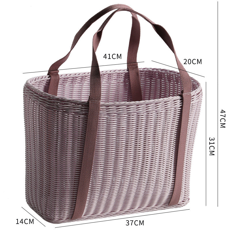Unisex Robust braided shopping basket with comfortable fabric handles Kalsten