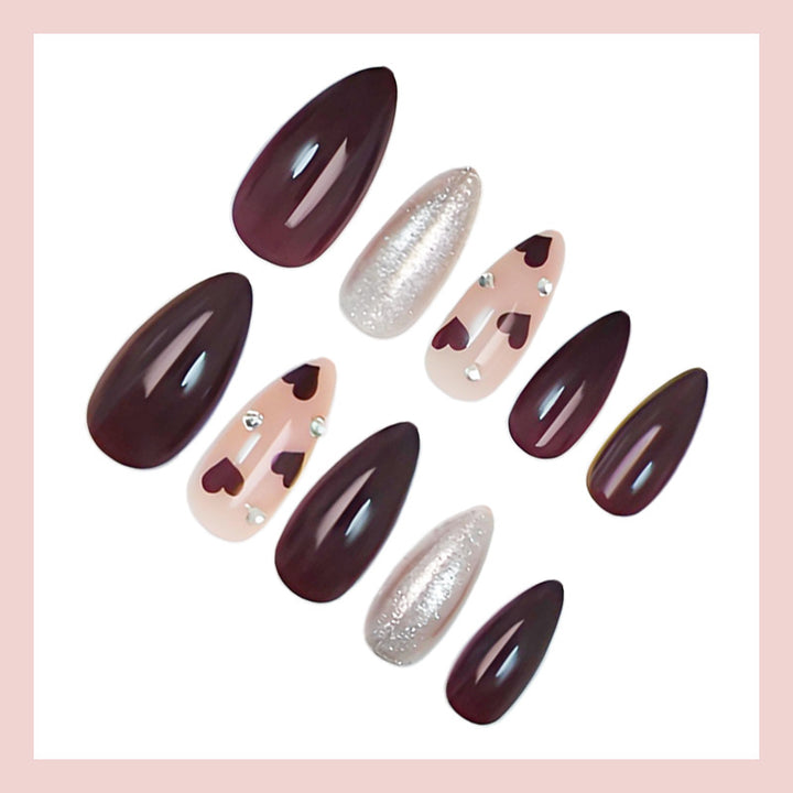 Acrylic nail set with glamorous accents Kalsten