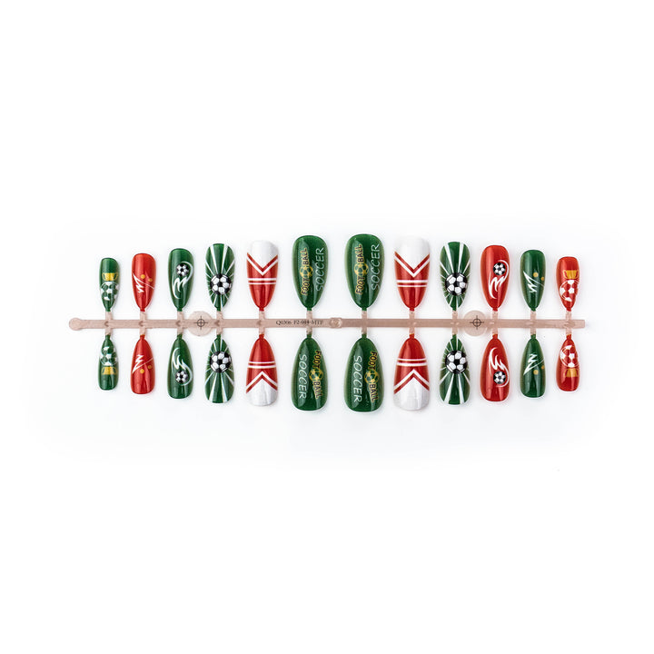 Sports-Themed Press-On Nail Art Set
