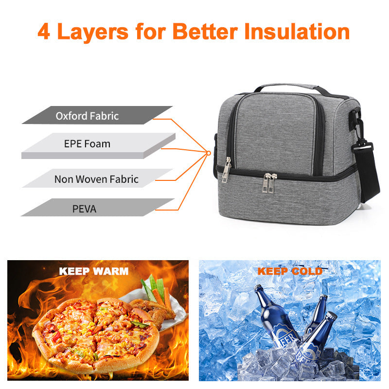 Multi-Compartment Insulated Lunch Cooler Bag