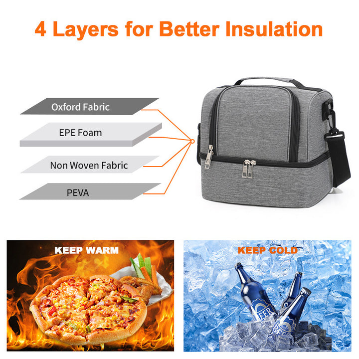 Multi-Compartment Insulated Lunch Cooler Bag
