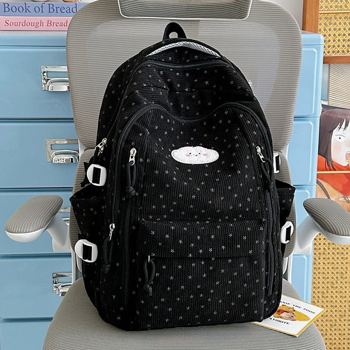 Trendy Star-Embellished Multi-Pocket Backpack Kalsten