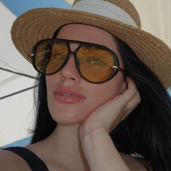 Women's stylish pilot sunglasses with luxurious metal frame Kalsten