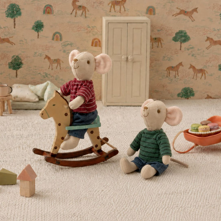 Handmade Organic Cotton Mouse Doll Pair