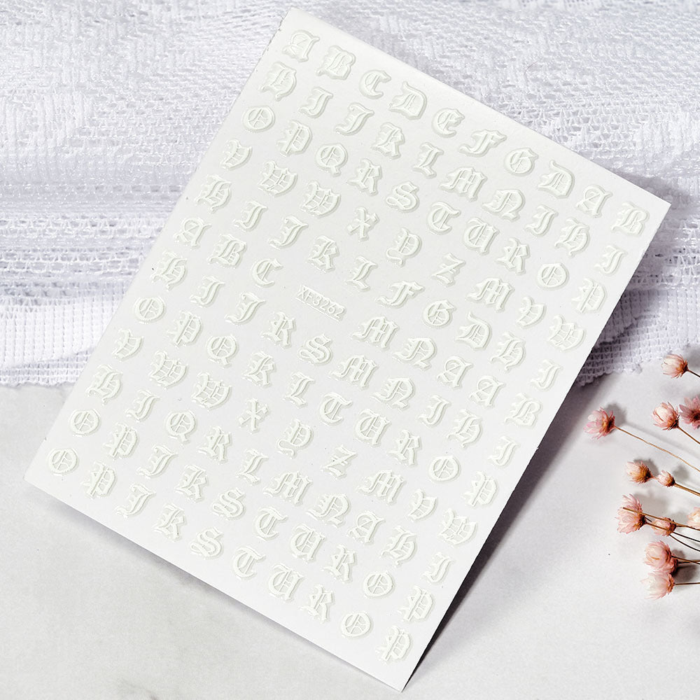 Decorative Alphabet Nail Art Stickers