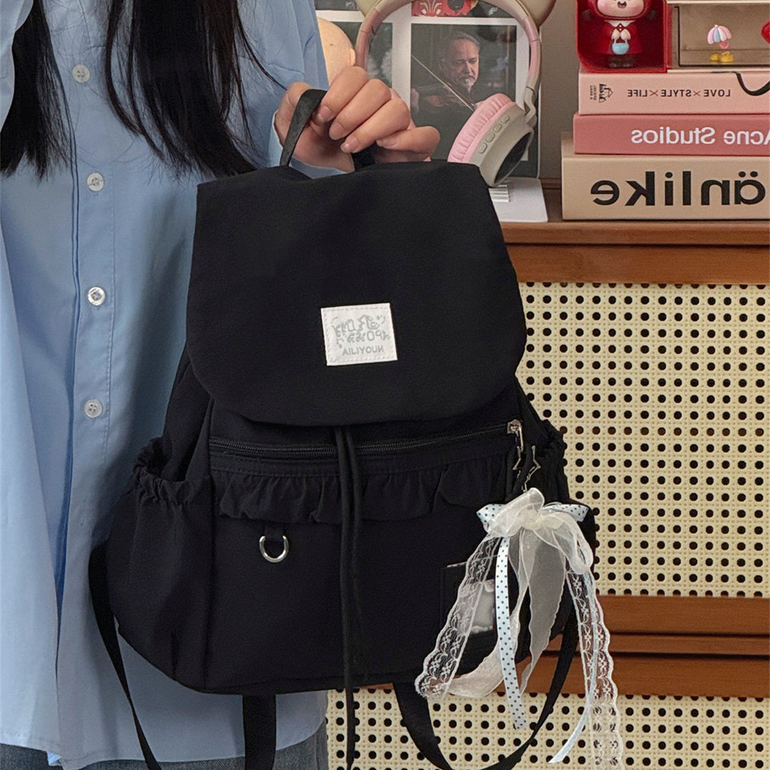 Stylish Ruffled Design Back-to-School Backpack Kalsten