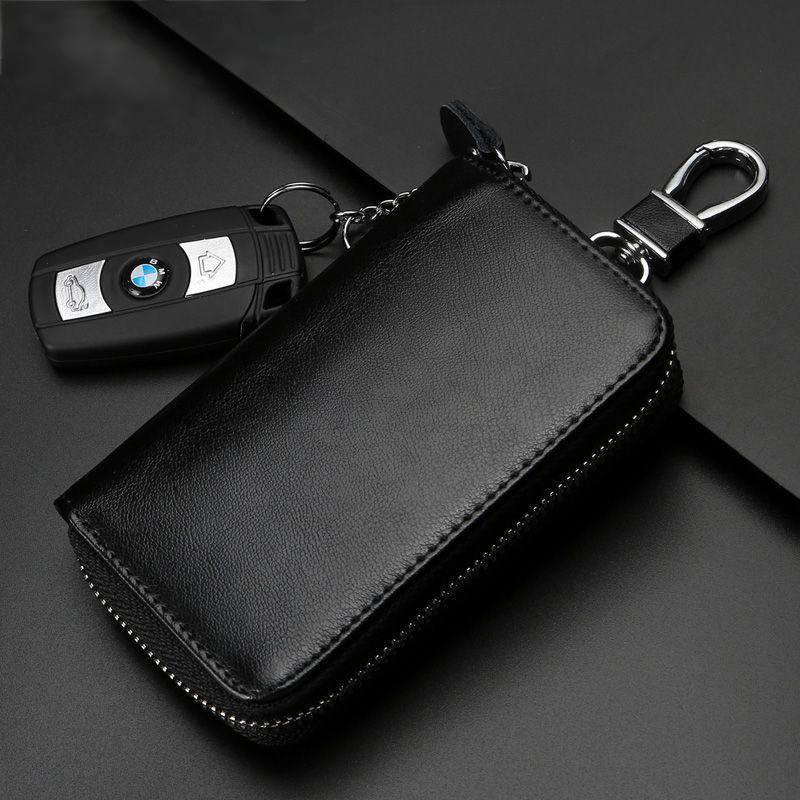 Compact Leather Keychain Wallet