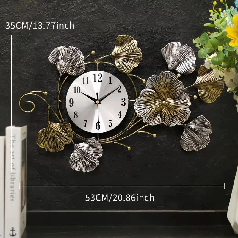 Artistic Floral Wall Clock Sculpture Kalsten