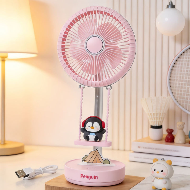 Ladies portable table fan with cute penguin design Kalsten