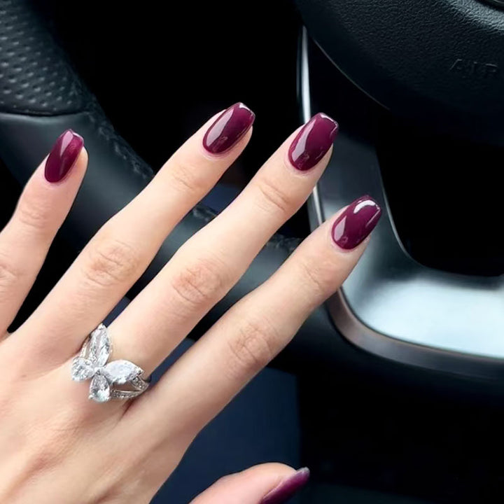 Elegant Coffin-Shaped Press-On Nails