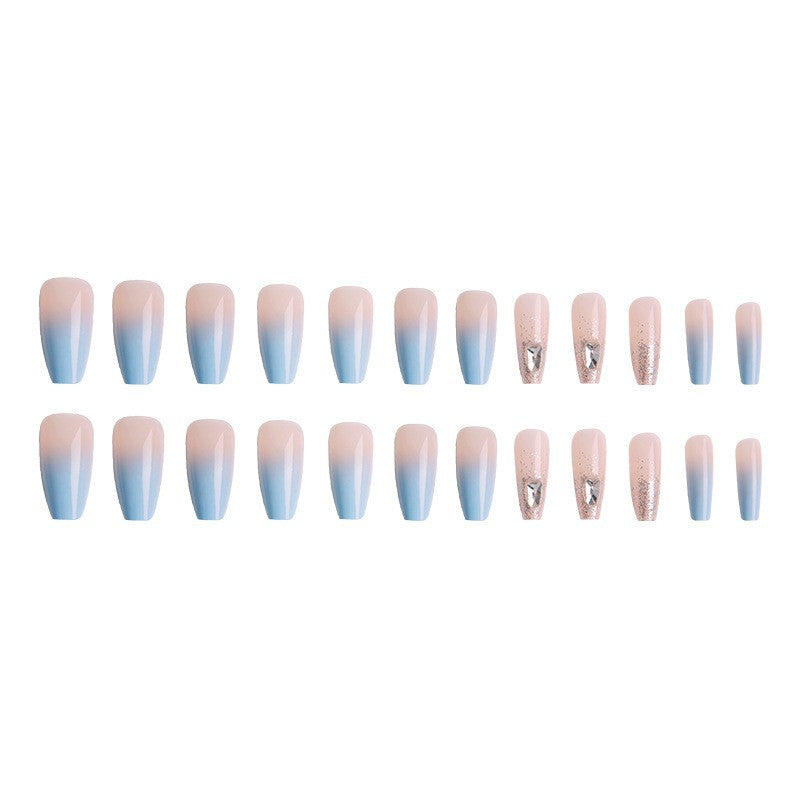 Nail set with elegant ombre and glitter accents Kalsten