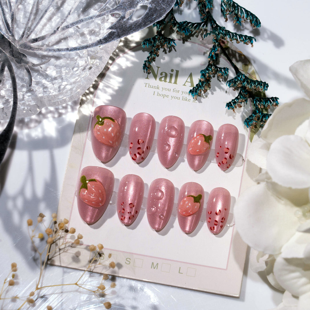 Fruit-Themed Press-On Nail Art Set