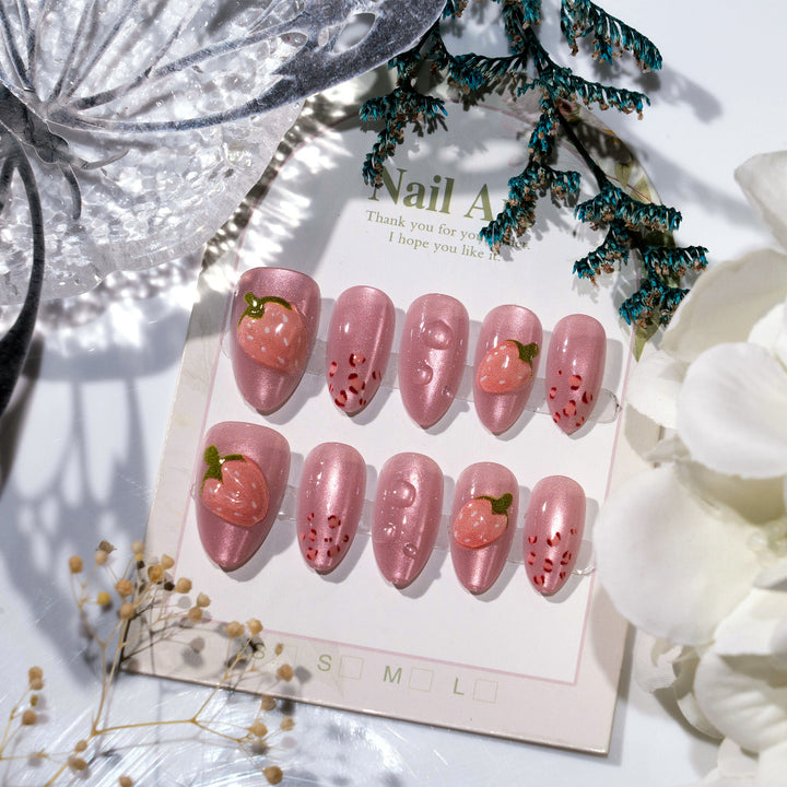 Fruit-Themed Press-On Nail Art Set