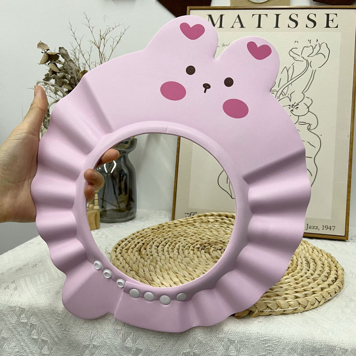 Children's Adjustable Shampoo Shield with Animal Face and Ruffled Brim
