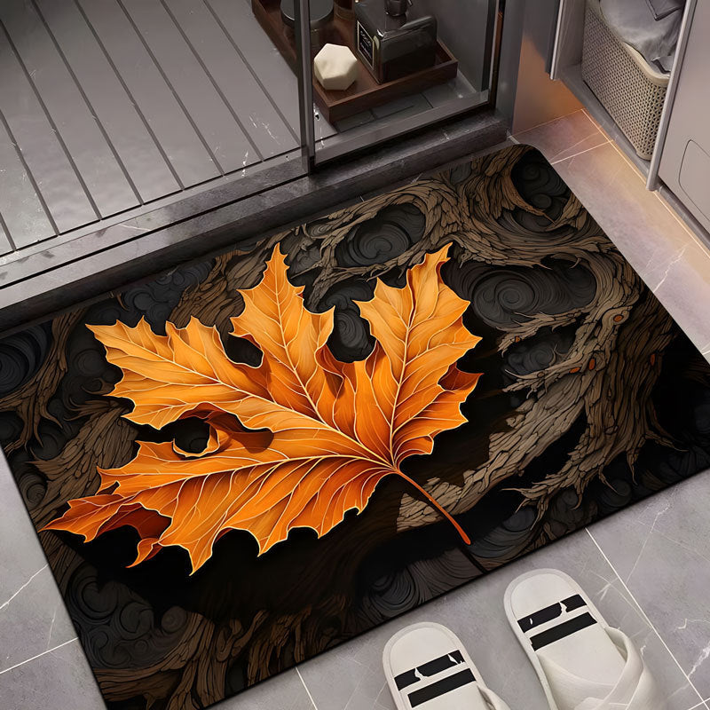 Artistic Leaf Design Area Mat
