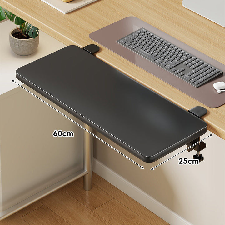 Under-Desk Sliding Keyboard Tray and Desk Extender with Smooth Glide Mount