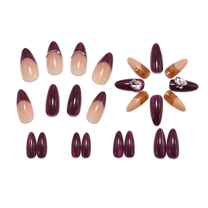 Artificial nails in elegant French design with glitter accents Kalsten
