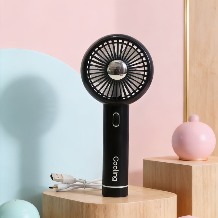 Ladies portable USB hand fan with ergonomic grip and variable speed control Kalsten