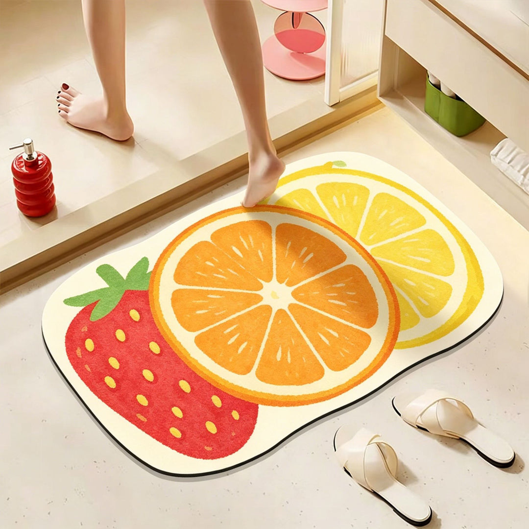 Playful Apple-Shaped Bath Mat