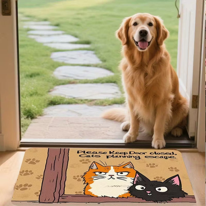 Decorative Cat-Themed Entrance Mat
