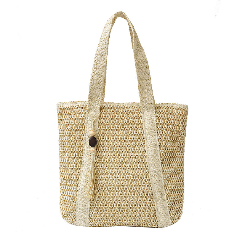 Handwoven Straw Beach Tote Bag