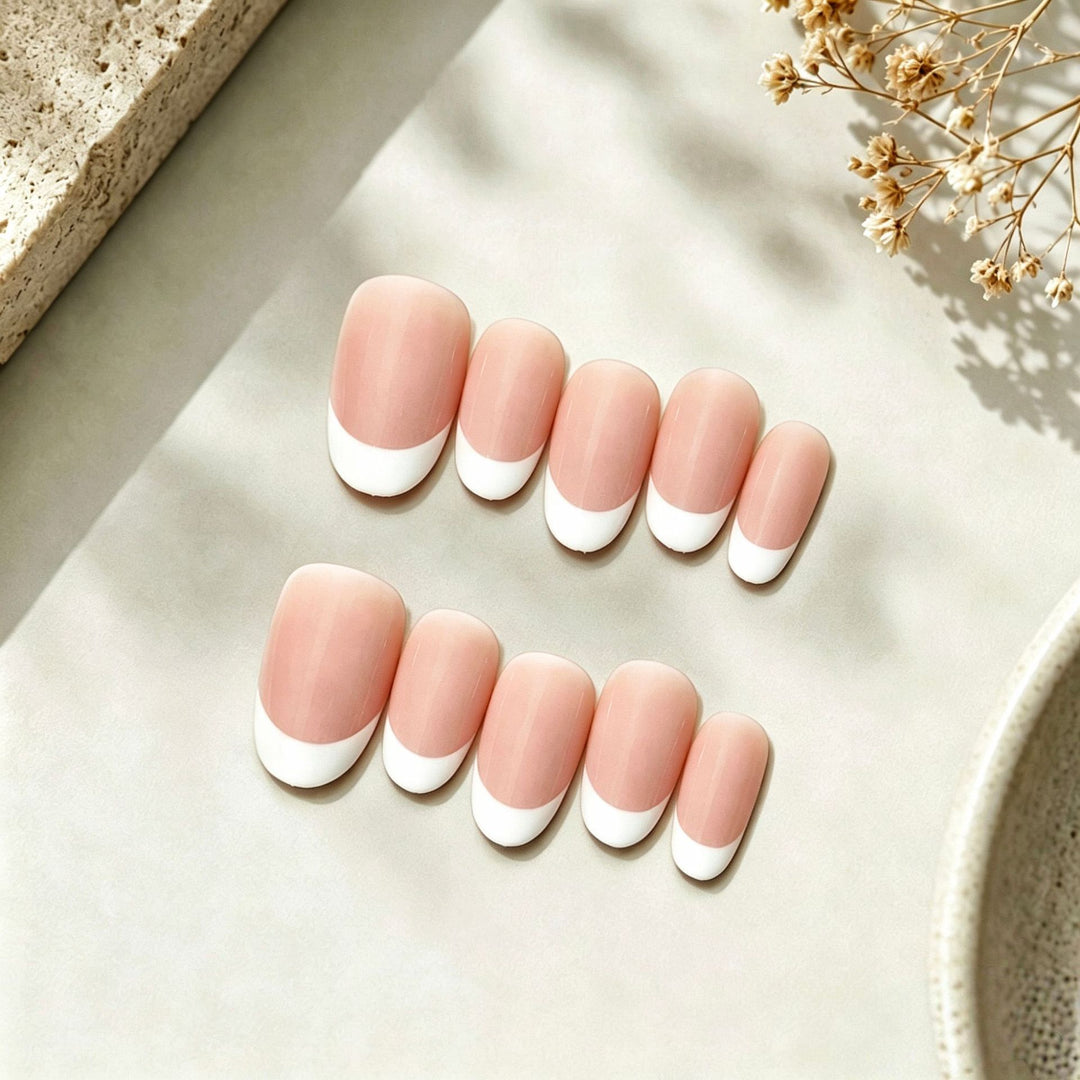 Soft Matte French Tip Press-On Nails