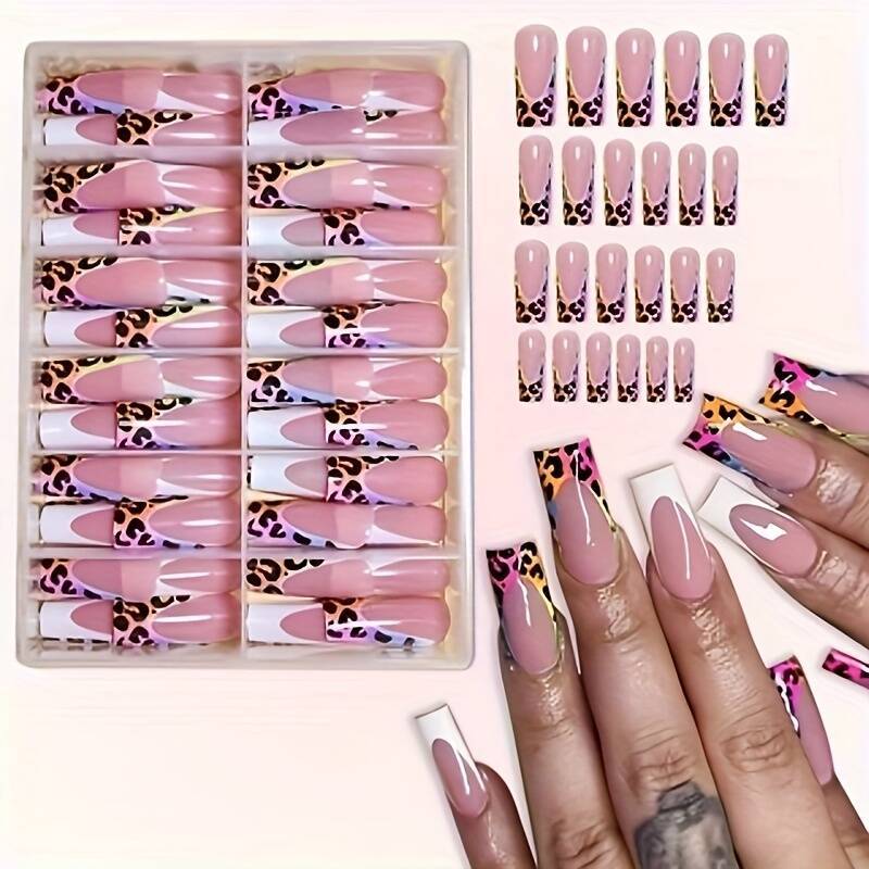 Stylish Press-On Nail Set with Leopard Design Kalsten