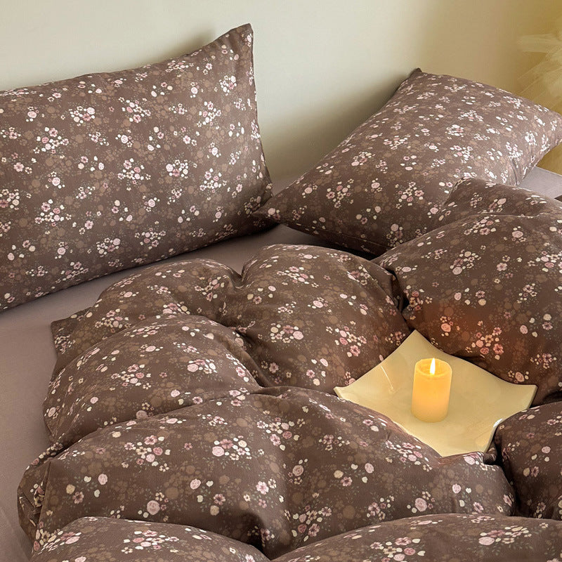 Cotton percale duvet cover and pillowcase set